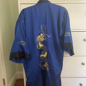 Vintage reversible silk kimono robe - Size 14